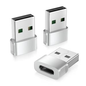 Basesailor for iPhone 16 16e 15 Pro Max Car Charger Adapter 3Pack,USB Male to USB Type C Female Cable Converter for Apple 14 Plus,iWatch 10,Airpods 4,iPad 11 Mini 7 Air 6,Samsung Galaxy S25 S24 A55,17