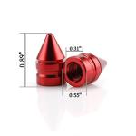 SINGARO Car Tire Valve Caps, 4 Pieces of Universal Aluminum Alloy Tire Trim Accessories Dust Tire Covers for Cars, Trucks, SUVs and Motorcycles(Red)