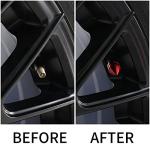 SINGARO Car Tire Valve Caps, 4 Pieces of Universal Aluminum Alloy Tire Trim Accessories Dust Tire Covers for Cars, Trucks, SUVs and Motorcycles(Red)