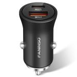 Faninso 60W Car Charger USB C Fast Charge, Aluminum Dual Port Cigarette Lighter Adapter, Car Phone Charger for iPhone 16/15/14 Pro Max Plus, iPad, Samsung Galaxy S24/S23/S22 & More