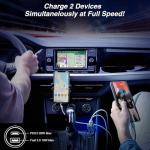 USB C Car Charger, 2 Pack 38W Dual Ports USB-C & USB-A Car Charger Adapter Fast Charging Cigarette Lighter Chargers for iPhone16e 16 15 14 13, Samsung S24, Pixel Cargador para Carro Phone Plug