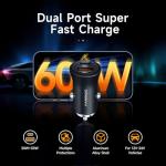 Faninso 60W Car Charger USB C Fast Charge, Aluminum Dual Port Cigarette Lighter Adapter, Car Phone Charger for iPhone 16/15/14 Pro Max Plus, iPad, Samsung Galaxy S24/S23/S22 & More