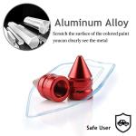 SINGARO Car Tire Valve Caps, 4 Pieces of Universal Aluminum Alloy Tire Trim Accessories Dust Tire Covers for Cars, Trucks, SUVs and Motorcycles(Red)