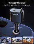 【Upgraded】 SUPERONE Retractable Car Charger 4 in 1, Fast Car Phone Charger with Cord 2.6ft, USB C and Apple Car Adapter, Compatible with iPhone 16 15/15 Pro Max/14/13/12/11, Galaxy, Pixel