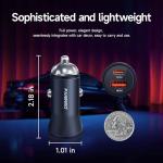 Faninso 60W Car Charger USB C Fast Charge, Aluminum Dual Port Cigarette Lighter Adapter, Car Phone Charger for iPhone 16/15/14 Pro Max Plus, iPad, Samsung Galaxy S24/S23/S22 & More