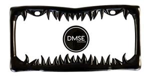 DMSE Universal Metal Shark Tooth Teeth Jaws License Plate Frame Cool Design for Any Vehicle (Black Sharks Tooth)