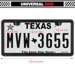 2 Pack Matte Black License Plate Frames with 2 Holes, Thick-Coated Rust-Proof Aluminum Metal License Plate Holder, Includes Screw Accessories, Universal Car License Plate Cover for Man