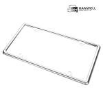 Hanwell Products Chrome License Plate Frame Made of Zinc Alloy Metal, Universal Car Accessories,1 Pack License Plate Holder Never Rust and Unbreakable with Metal Screws, Chrome Caps and Screwdriver