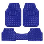 BDK Metallic Chrome Car Floor Mats All-Weather Universal Fit Automotive Floor Mats for Cars SUVs, Floor Mats for Trucks, Car Mats Full Set Front & Rear, Non-Slip Shiny Durable Heavy Duty - Blue