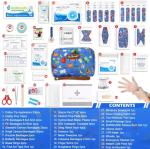 Portable Travel First Aid Kit for Kids and Adults, 143 Pieces All-Purpose Emergency First Aid Kit for Home, Car, Diaper Bag, Camping & Hiking
