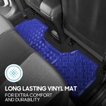 BDK Metallic Chrome Car Floor Mats All-Weather Universal Fit Automotive Floor Mats for Cars SUVs, Floor Mats for Trucks, Car Mats Full Set Front & Rear, Non-Slip Shiny Durable Heavy Duty - Blue