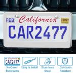 2 Pack Silver License Plate Frames, 2 Holes Rust-Proof Chrome License Plate Holder, Lengnoy Universal Car Stainless Steel Polish Mirror License Plate Cover for Women Man with Screws Caps