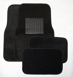 Black Universal Carpet Auto Floor Mats 4 Piece