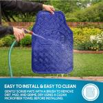 BDK Metallic Chrome Car Floor Mats All-Weather Universal Fit Automotive Floor Mats for Cars SUVs, Floor Mats for Trucks, Car Mats Full Set Front & Rear, Non-Slip Shiny Durable Heavy Duty - Blue