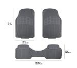 Amazon Basics Universal PVC Faux Rubber Car Floor Mats, All Weather Protection, Waterproof Flexible Trim to Fit for 95% Automotive SUV Sedans Trucks, Charcoal Pure Grey Solid Gray, Pack of 3