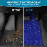 BDK Metallic Chrome Car Floor Mats All-Weather Universal Fit Automotive Floor Mats for Cars SUVs, Floor Mats for Trucks, Car Mats Full Set Front & Rear, Non-Slip Shiny Durable Heavy Duty - Blue