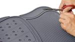 Amazon Basics Universal PVC Faux Rubber Car Floor Mats, All Weather Protection, Waterproof Flexible Trim to Fit for 95% Automotive SUV Sedans Trucks, Charcoal Pure Grey Solid Gray, Pack of 3