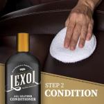 Lexol All Leather Cleaner and Conditioner Kit for Car Seats and Interiors, Couches and Furniture, Shoes and Boots, Baseball Gloves and Horse Saddles, Two 8 oz Bottles and Two Sponges