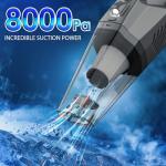 THINKWORK Car Cleaning Kit, Car Detailing Kit Interior Cleaner with High Power Handheld Vacuum, 10Pcs Detailing Brush and Storage Bag, Gray Auto Interior Cleaning Kit for Men