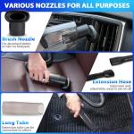 THINKWORK Car Cleaning Kit, Car Detailing Kit Interior Cleaner with High Power Handheld Vacuum, 10Pcs Detailing Brush and Storage Bag, Gray Auto Interior Cleaning Kit for Men