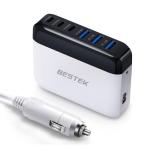 BESTEK Multi Ports USB Car Charger, Fast Charge 125W 14A Quick Charge 3.0 & USB-C PD Car Charger Adapter with Smart Identification for Cell Phones, Tablets and Other USB Devices