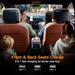 BESTEK Multi Ports USB Car Charger, Fast Charge 125W 14A Quick Charge 3.0 & USB-C PD Car Charger Adapter with Smart Identification for Cell Phones, Tablets and Other USB Devices