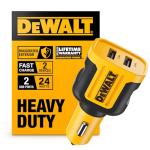 DEWALT Heavy Duty 24W USB Car Charger Adapter, Cigarette Lighter Adapter USBA Charger, Fast Charging Car Lighter USB Adapters, Cell Phone Automobile Chargers for iPhone, Samsung Galaxy, iPad