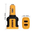 DEWALT Heavy Duty 24W USB Car Charger Adapter, Cigarette Lighter Adapter USBA Charger, Fast Charging Car Lighter USB Adapters, Cell Phone Automobile Chargers for iPhone, Samsung Galaxy, iPad
