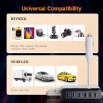 BESTEK Multi Ports USB Car Charger, Fast Charge 125W 14A Quick Charge 3.0 & USB-C PD Car Charger Adapter with Smart Identification for Cell Phones, Tablets and Other USB Devices