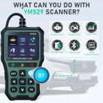 AMTIFO OBD2 Scanner Bluetooth Diagnostic Tool - iOS/Android Compatible, Real-Time Data, Battery Tester, Plug and Play, Emissions Readiness for Car Owners & Mechanics(Army Green)
