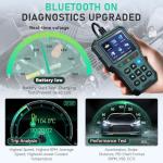 AMTIFO OBD2 Scanner Bluetooth Diagnostic Tool - iOS/Android Compatible, Real-Time Data, Battery Tester, Plug and Play, Emissions Readiness for Car Owners & Mechanics(Army Green)