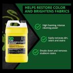 3D Upholstery & Carpet Shampoo - High Foam Stain Remover & Odor Eliminator Shampoo 1 Gallon