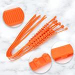10 PCS Adjustable Anti-Slip Tire Zip Ties for Snow Chains | Universal Winter Car Truck SUV Traction Grips | Emergency Mud Survival Multi-Function Security Cable Belts – Orange