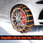 10 PCS Adjustable Anti-Slip Tire Zip Ties for Snow Chains | Universal Winter Car Truck SUV Traction Grips | Emergency Mud Survival Multi-Function Security Cable Belts – Orange