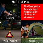 TheHitDeal Emergency Warning Triangle - LED Light, Water-Resistant, Shockproof & Portable