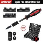 LLNDEI 48 Piece 1/4 Inch Mini Socket Ratchet Wrench Set, Metric Shallow Socket (4-14mm) 6-Point,with 72 Teeth Mini Ratcheting Wrench, Screwdriver Bit Set, Universal Joints and 3 Inch Extensions