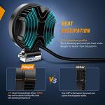 Nilight 2PCS 27W Round Flood Driving Lamp Waterproof Jeep Off Road Fog Lights with Off Road Wiring Harness- 2 Leads