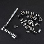 CARTMAN 122 Piece Auto Tool Accessory Set Tool Kit Set Electric Tool Set Drive Socket and Socket Wrench Sets Blue