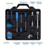 CARTMAN 122 Piece Auto Tool Accessory Set Tool Kit Set Electric Tool Set Drive Socket and Socket Wrench Sets Blue