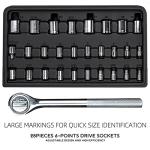 CARTMAN 122 Piece Auto Tool Accessory Set Tool Kit Set Electric Tool Set Drive Socket and Socket Wrench Sets Blue