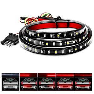 Nilight 48”/49” LED Tailgate Light Strip 90 LED Red/White for Running Light Brake / Turn Signal / Reverse Light,2 Years Warranty