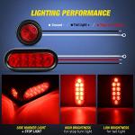 Nilight 2PCS Steel Trailer Light Boxes Housing Kit w/6Inch Oval Red LED Trailer Tail Lights 2 Inch Round Red LED Side Marker Lights w/Grommet Plugs Wire connectors