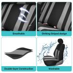 FH Group Car Seat Cover Full Set Striking Striped Gray Car Seat Covers with Front Seat Covers and Rear Split Bench Car Seat Cover Universal Fit Interior Accessories for Cars Trucks and SUVs