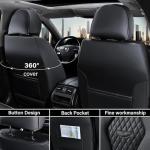 Coverado Seat Covers, Car Seat Covers Full Set, Black Car Seat Cover, Car Seat Covers Front Seats Back Seat Cover, Waterproof Car Seat Cushion, Leather Seat Covers Seat Protector Fit for Most Cars