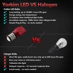 Yorkim 3157 Led Bulb Red Bright 3156 Led Red for Car Brake/Tail Lights with Projector - 3056 3156 3057K 4157K 3047K 3457 3057 4057 4157 T25 Led Bulbs, Pack of 4