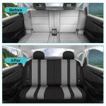 FH Group Car Seat Cover Full Set Striking Striped Gray Car Seat Covers with Front Seat Covers and Rear Split Bench Car Seat Cover Universal Fit Interior Accessories for Cars Trucks and SUVs