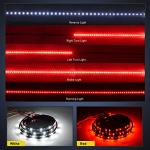 Nilight 48”/49” LED Tailgate Light Strip 90 LED Red/White for Running Light Brake / Turn Signal / Reverse Light，2 Years Warranty