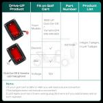 Drive-up LED Tail Light Kit for Club Car DS 1982-Up Golf Cart with 3 Wire Club Car Taillights OEM1017035