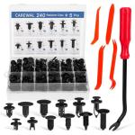 240 Pcs Bumper Clips Car Clips Plastic Rivets of 12 Most Popular Sizes and 5 Fastener Removers Fasteners Push Retainer Kit Auto Push Pin Rivets Set