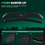 SCITOO Black ABS Front Bumper Body Kit Spoiler Chin Spoiler Front Bumper Lip Universal Fits for Most Cars